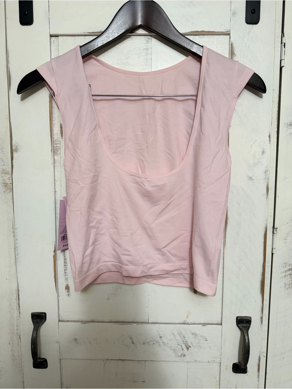 wild fable Soft Light Pink Scoop Neck Crop Top